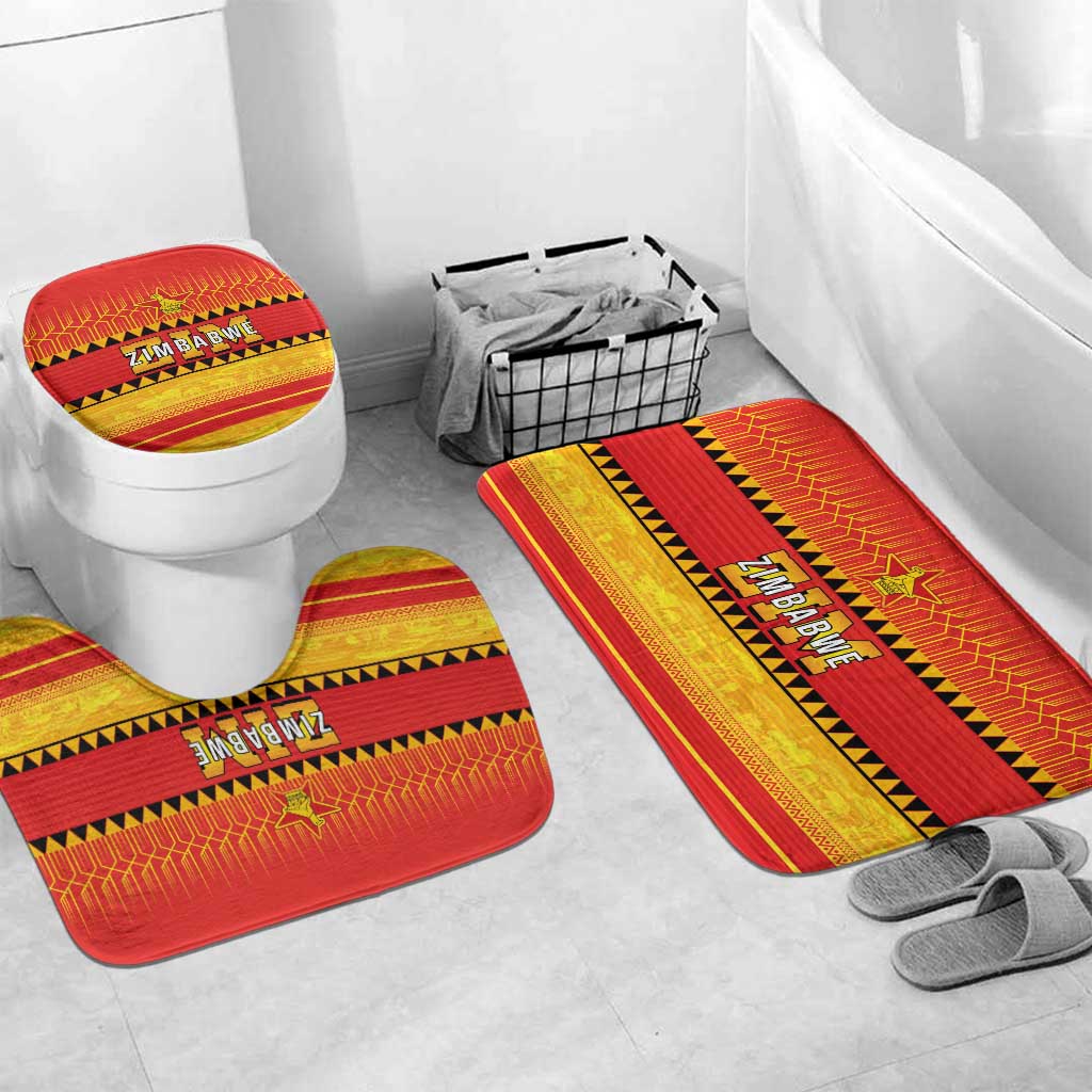 Zimbabwe Cricket Bathroom Set African Heritage Stripes Style - Wonder Print Shop