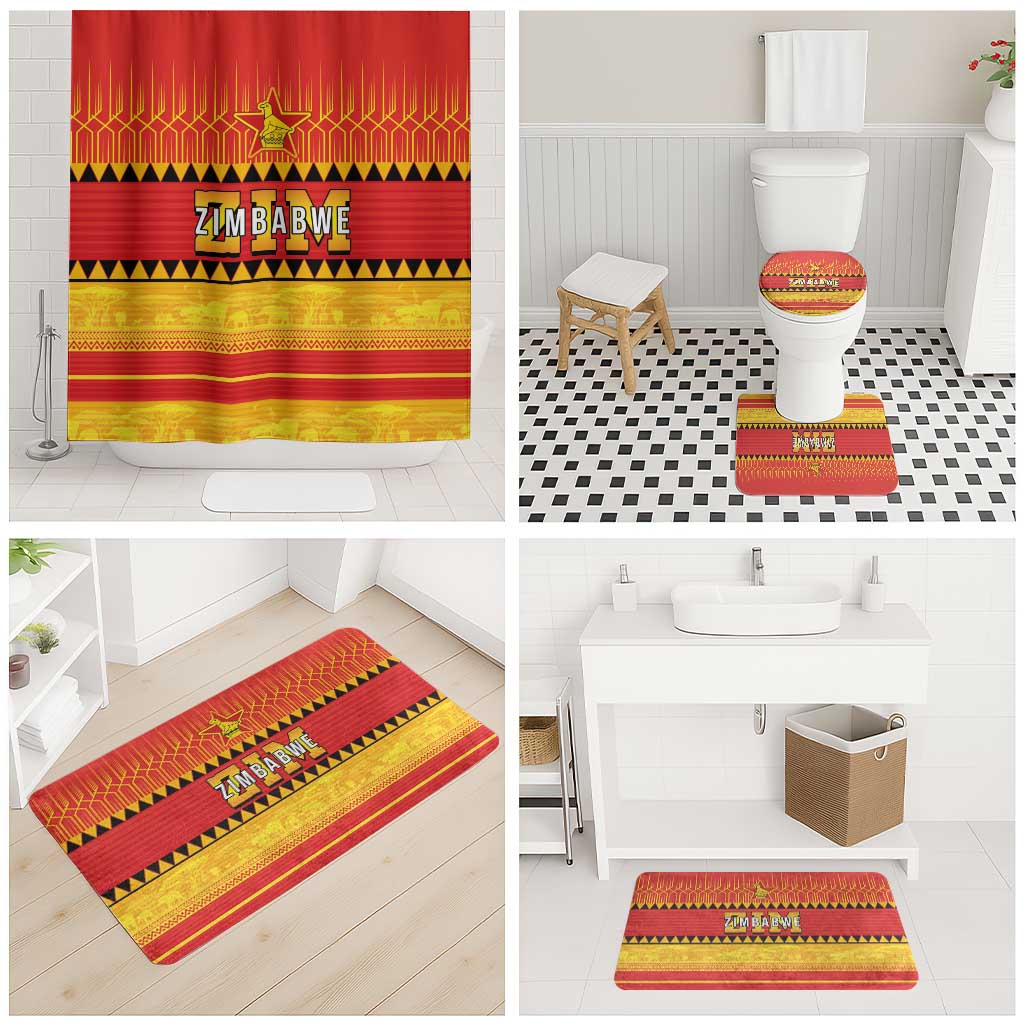 Zimbabwe Cricket Bathroom Set African Heritage Stripes Style - Wonder Print Shop