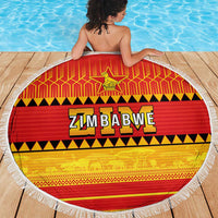 Zimbabwe Cricket Beach Blanket African Heritage Stripes Style - Wonder Print Shop