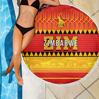 Zimbabwe Cricket Beach Blanket African Heritage Stripes Style - Wonder Print Shop