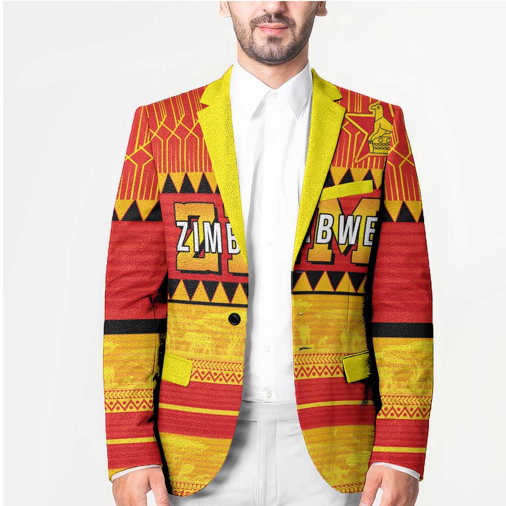 Custom Zimbabwe Cricket Blazer African Heritage Stripes Style - Wonder Print Shop