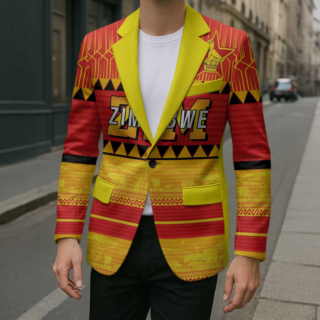 Custom Zimbabwe Cricket Blazer African Heritage Stripes Style - Wonder Print Shop