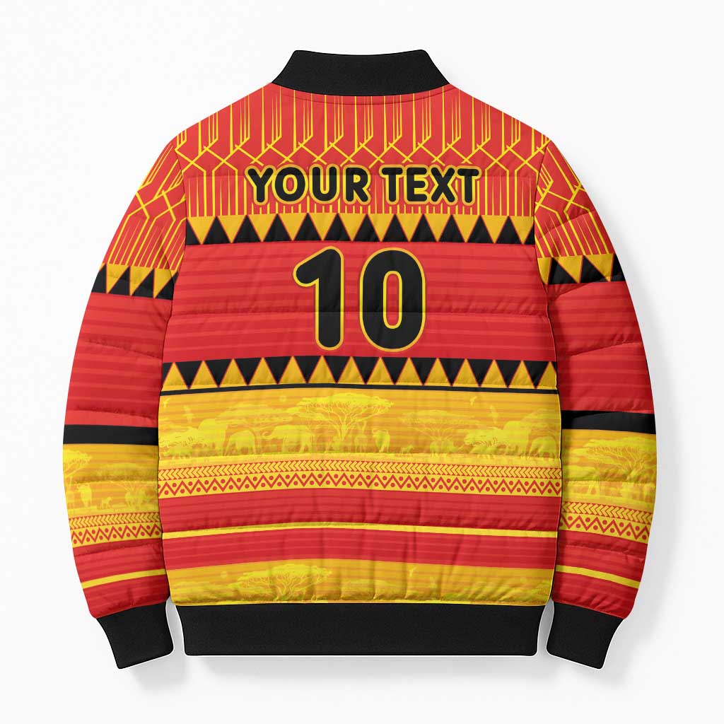 Custom Zimbabwe Cricket Bomber Puffer Jacket African Heritage Stripes Style - Wonder Print Shop