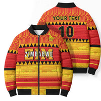Custom Zimbabwe Cricket Bomber Puffer Jacket African Heritage Stripes Style - Wonder Print Shop