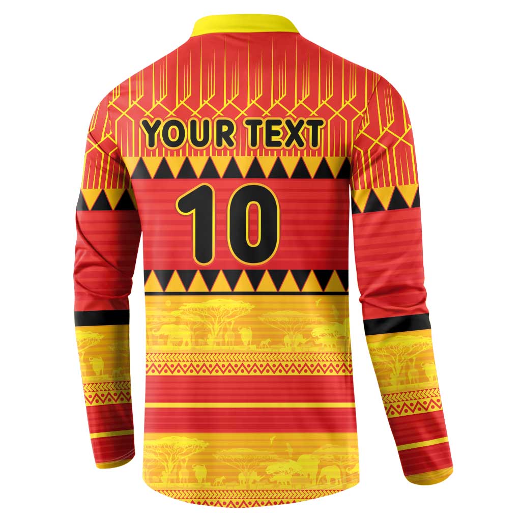 Custom Zimbabwe Cricket Button Sweatshirt African Heritage Stripes Style - Wonder Print Shop