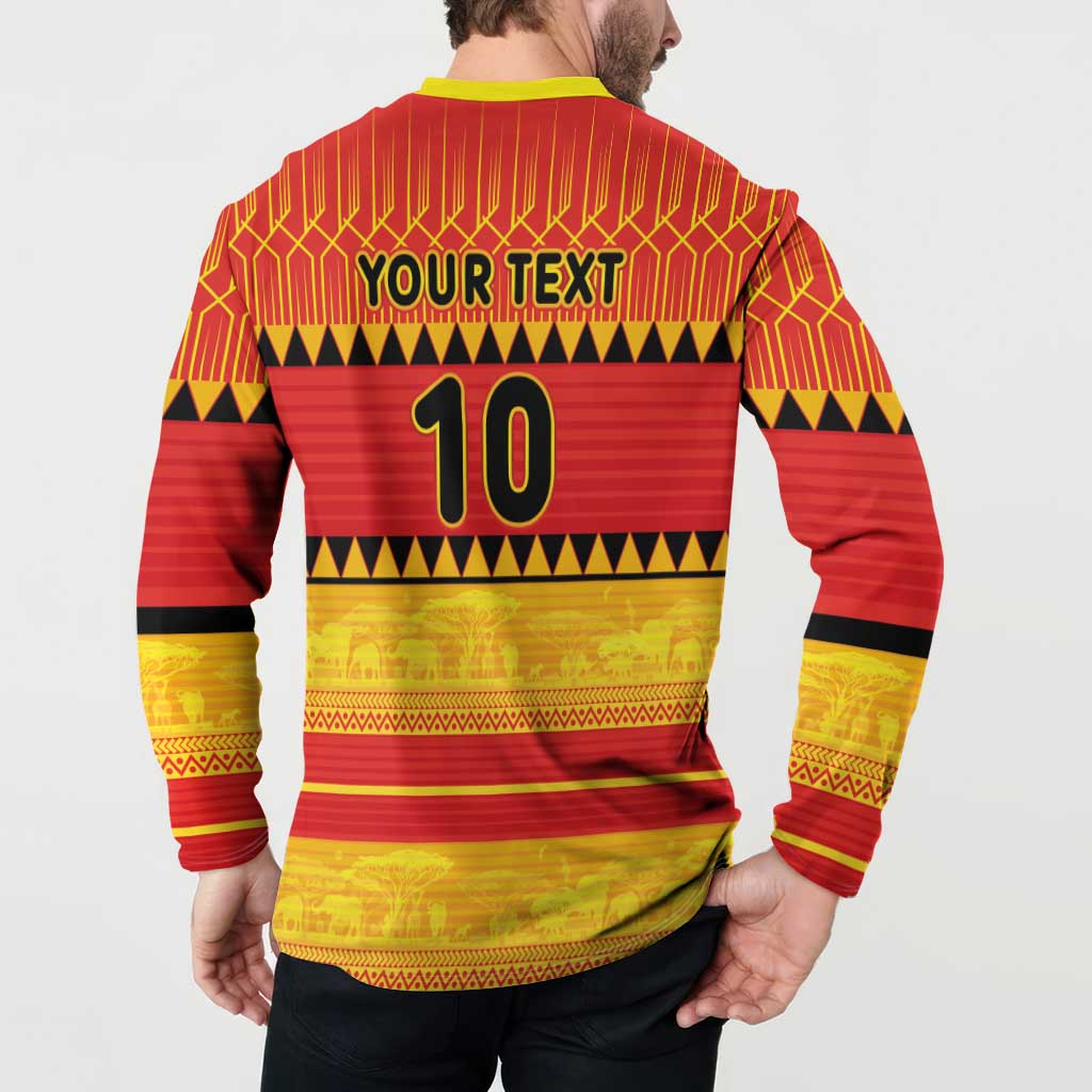 Custom Zimbabwe Cricket Button Sweatshirt African Heritage Stripes Style - Wonder Print Shop