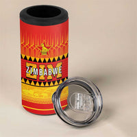 Custom Zimbabwe Cricket 4 in 1 Can Cooler Tumbler African Heritage Stripes Style - Wonder Print Shop