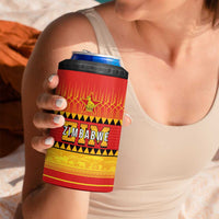 Custom Zimbabwe Cricket 4 in 1 Can Cooler Tumbler African Heritage Stripes Style - Wonder Print Shop