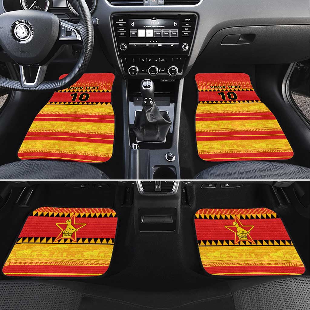 Zimbabwe Cricket Car Mats African Heritage Stripes Style - Wonder Print Shop