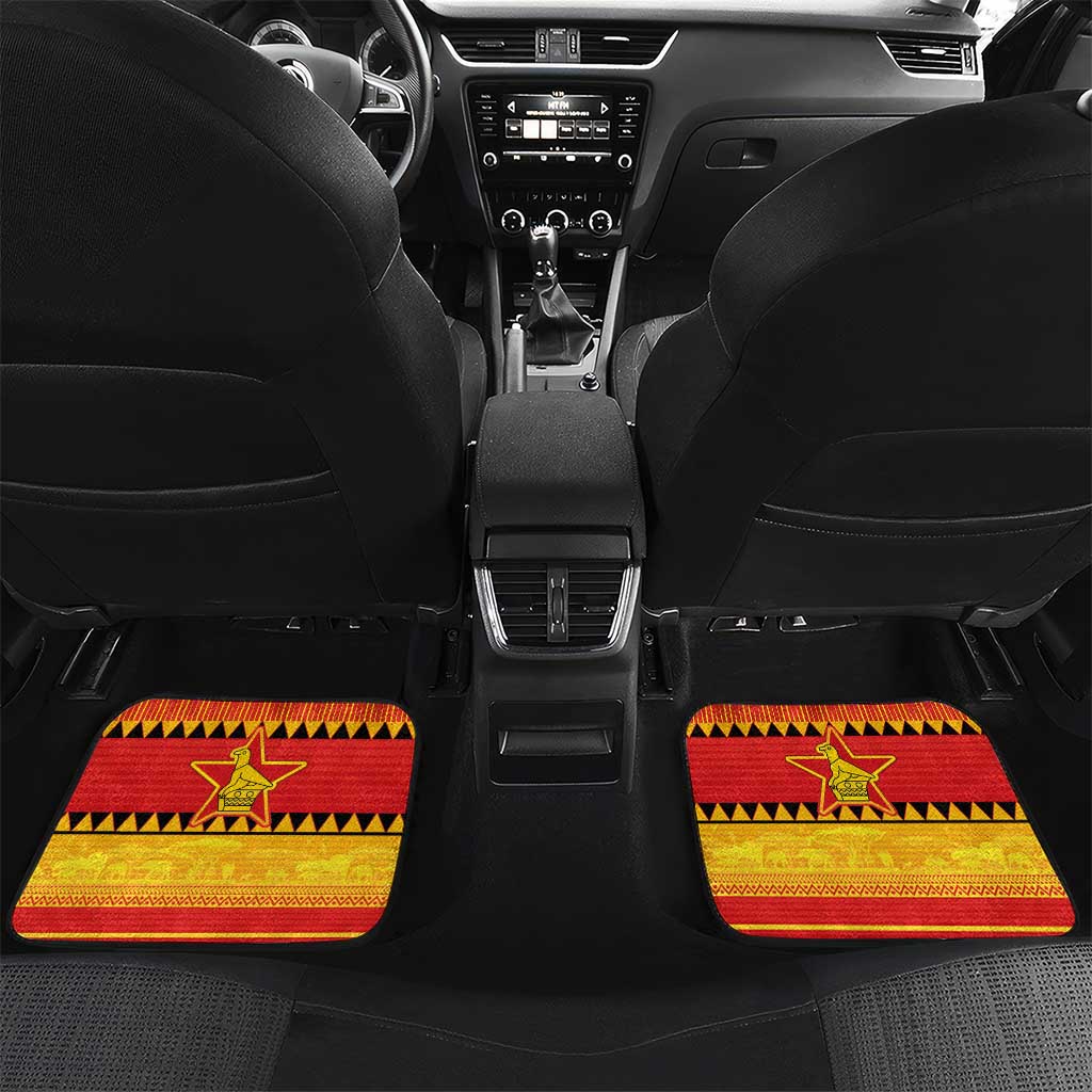 Zimbabwe Cricket Car Mats African Heritage Stripes Style - Wonder Print Shop
