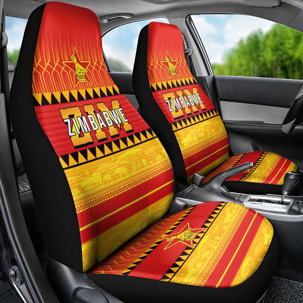 Zimbabwe Cricket Car Seat Cover African Heritage Stripes Style - Wonder Print Shop