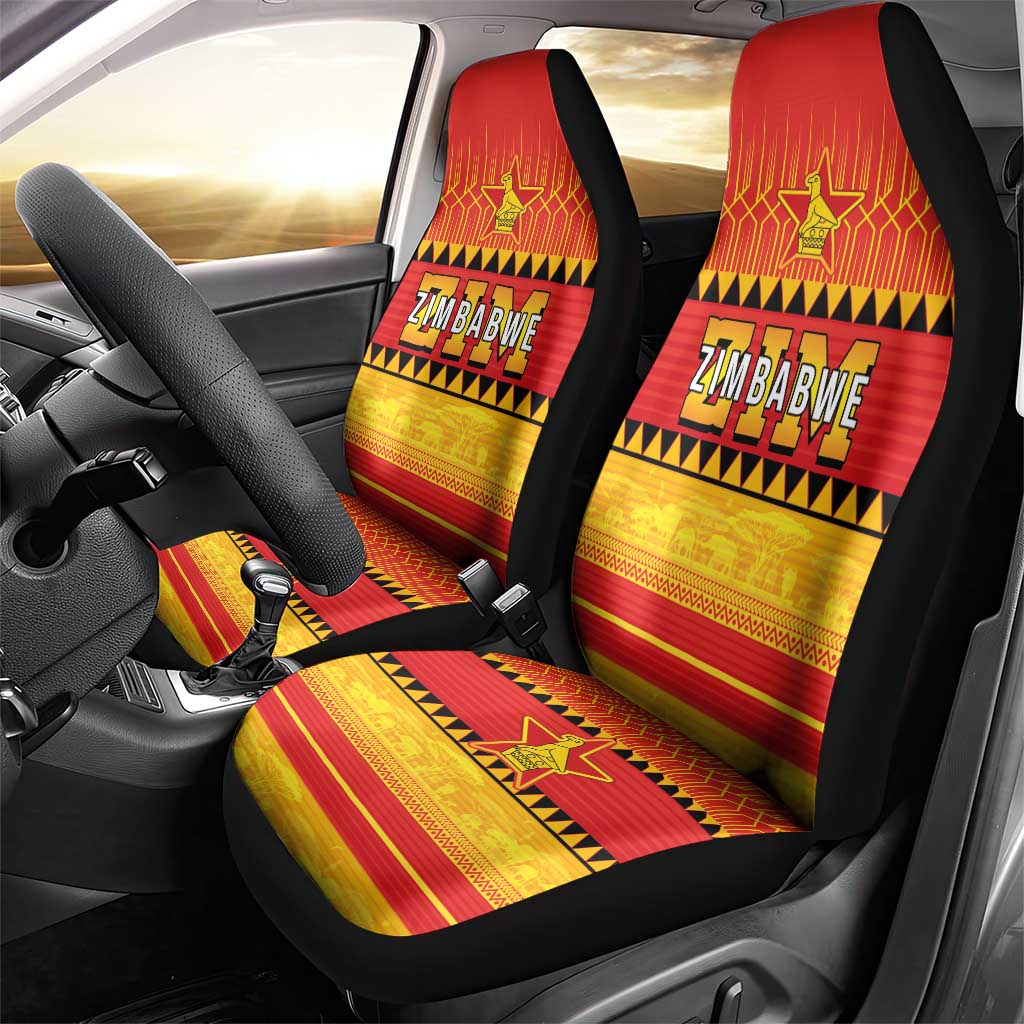 Zimbabwe Cricket Car Seat Cover African Heritage Stripes Style - Wonder Print Shop