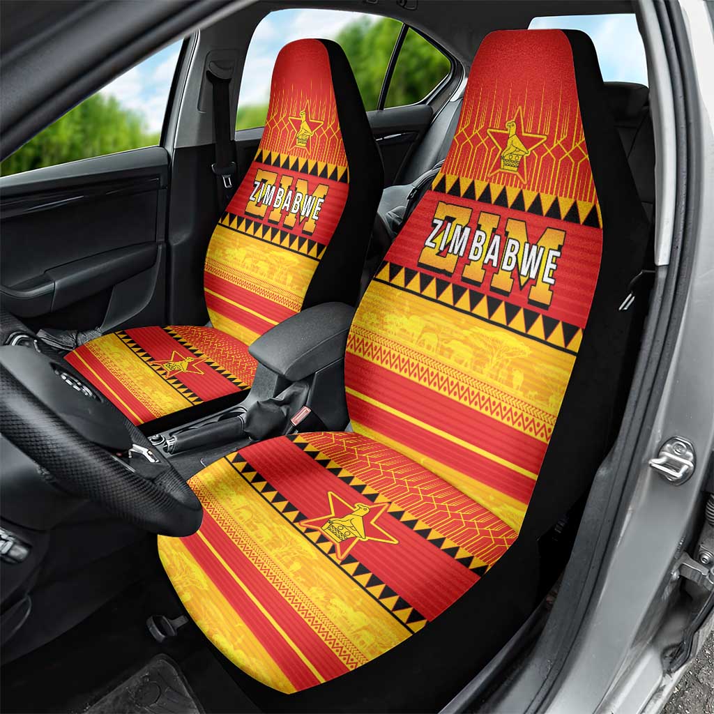 Zimbabwe Cricket Car Seat Cover African Heritage Stripes Style - Wonder Print Shop