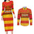 Custom Zimbabwe Cricket Couples Matching Long Sleeve Bodycon Dress and Long Sleeve Button Shirt African Heritage Stripes Style - Wonder Print Shop