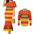 Custom Zimbabwe Cricket Couples Matching Mermaid Dress and Long Sleeve Button Shirt African Heritage Stripes Style - Wonder Print Shop