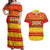 Custom Zimbabwe Cricket Couples Matching Off Shoulder Maxi Dress and Hawaiian Shirt African Heritage Stripes Style - Wonder Print Shop