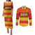 Custom Zimbabwe Cricket Couples Matching Puletasi and Long Sleeve Button Shirt African Heritage Stripes Style - Wonder Print Shop