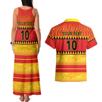 Custom Zimbabwe Cricket Couples Matching Tank Maxi Dress and Hawaiian Shirt African Heritage Stripes Style - Wonder Print Shop