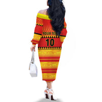 Custom Zimbabwe Cricket Family Matching Off The Shoulder Long Sleeve Dress and Hawaiian Shirt African Heritage Stripes Style - Wonder Print Shop