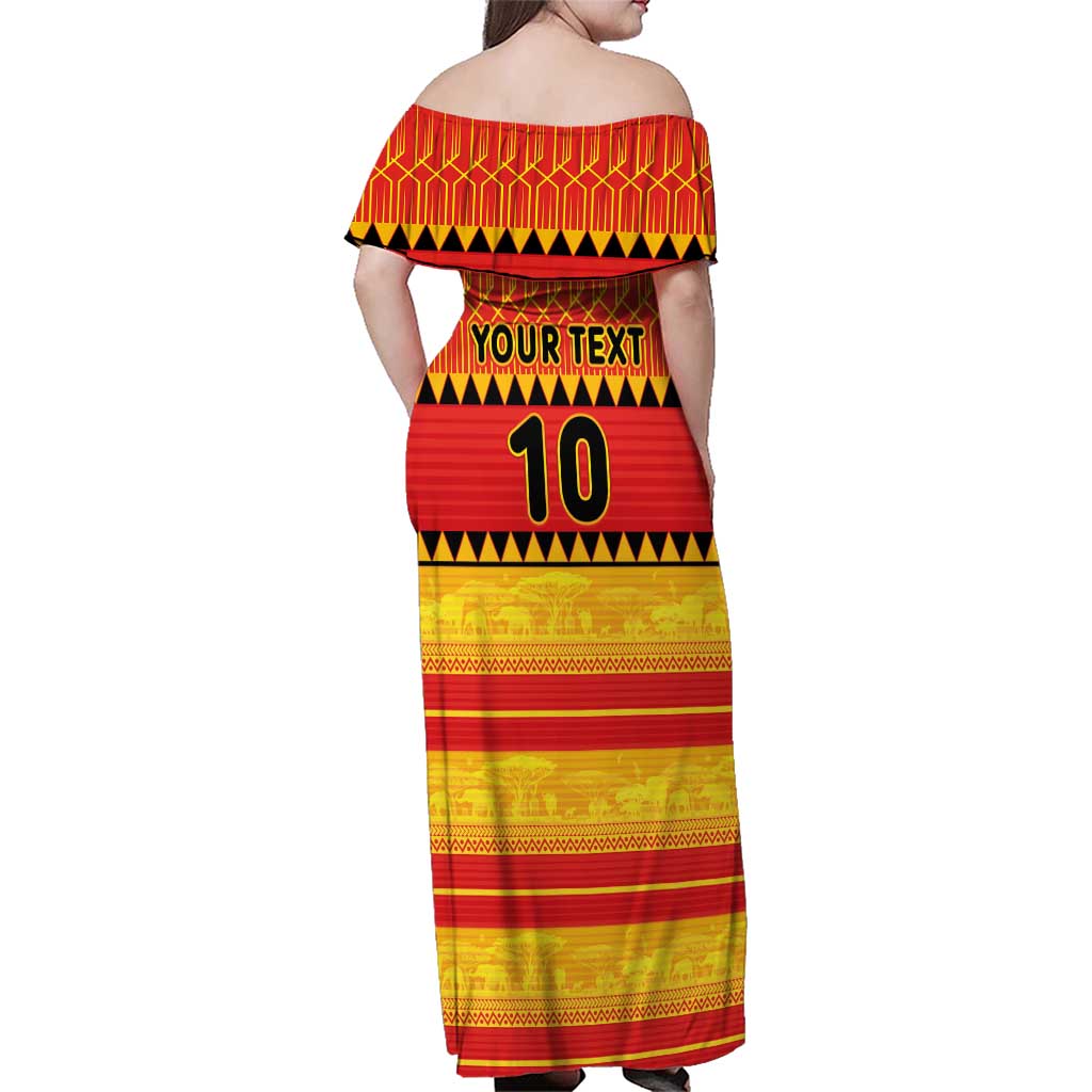 Custom Zimbabwe Cricket Family Matching Off Shoulder Maxi Dress and Hawaiian Shirt African Heritage Stripes Style - Wonder Print Shop
