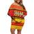 Custom Zimbabwe Cricket Family Matching Off Shoulder Short Dress and Hawaiian Shirt African Heritage Stripes Style - Wonder Print Shop