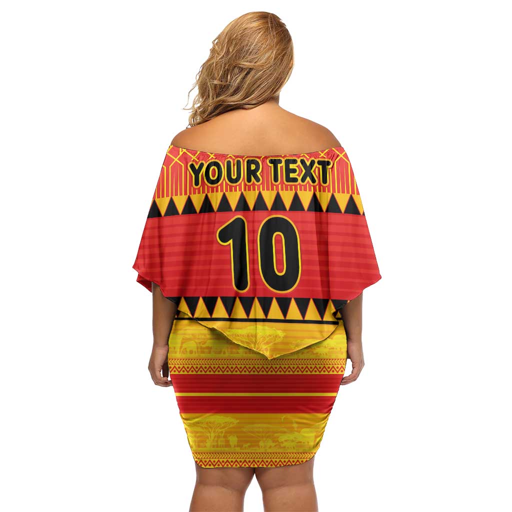 Custom Zimbabwe Cricket Family Matching Off Shoulder Short Dress and Hawaiian Shirt African Heritage Stripes Style - Wonder Print Shop