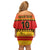 Custom Zimbabwe Cricket Family Matching Off Shoulder Short Dress and Hawaiian Shirt African Heritage Stripes Style - Wonder Print Shop