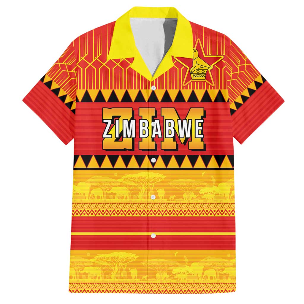 Custom Zimbabwe Cricket Family Matching Puletasi and Hawaiian Shirt African Heritage Stripes Style - Wonder Print Shop