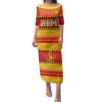Custom Zimbabwe Cricket Family Matching Puletasi and Hawaiian Shirt African Heritage Stripes Style - Wonder Print Shop