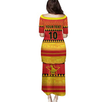 Custom Zimbabwe Cricket Family Matching Puletasi and Hawaiian Shirt African Heritage Stripes Style - Wonder Print Shop