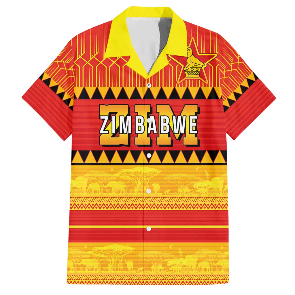 Custom Zimbabwe Cricket Family Matching Short Sleeve Bodycon Dress and Hawaiian Shirt African Heritage Stripes Style - Wonder Print Shop