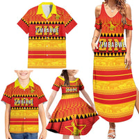 Custom Zimbabwe Cricket Family Matching Summer Maxi Dress and Hawaiian Shirt African Heritage Stripes Style - Wonder Print Shop