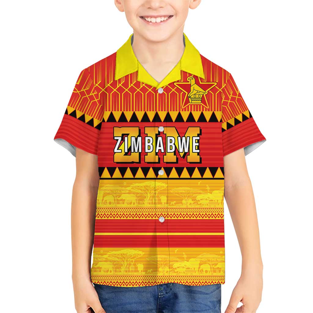 Custom Zimbabwe Cricket Family Matching Summer Maxi Dress and Hawaiian Shirt African Heritage Stripes Style - Wonder Print Shop