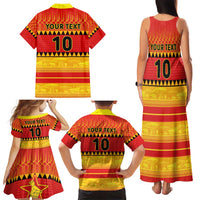 Custom Zimbabwe Cricket Family Matching Tank Maxi Dress and Hawaiian Shirt African Heritage Stripes Style - Wonder Print Shop