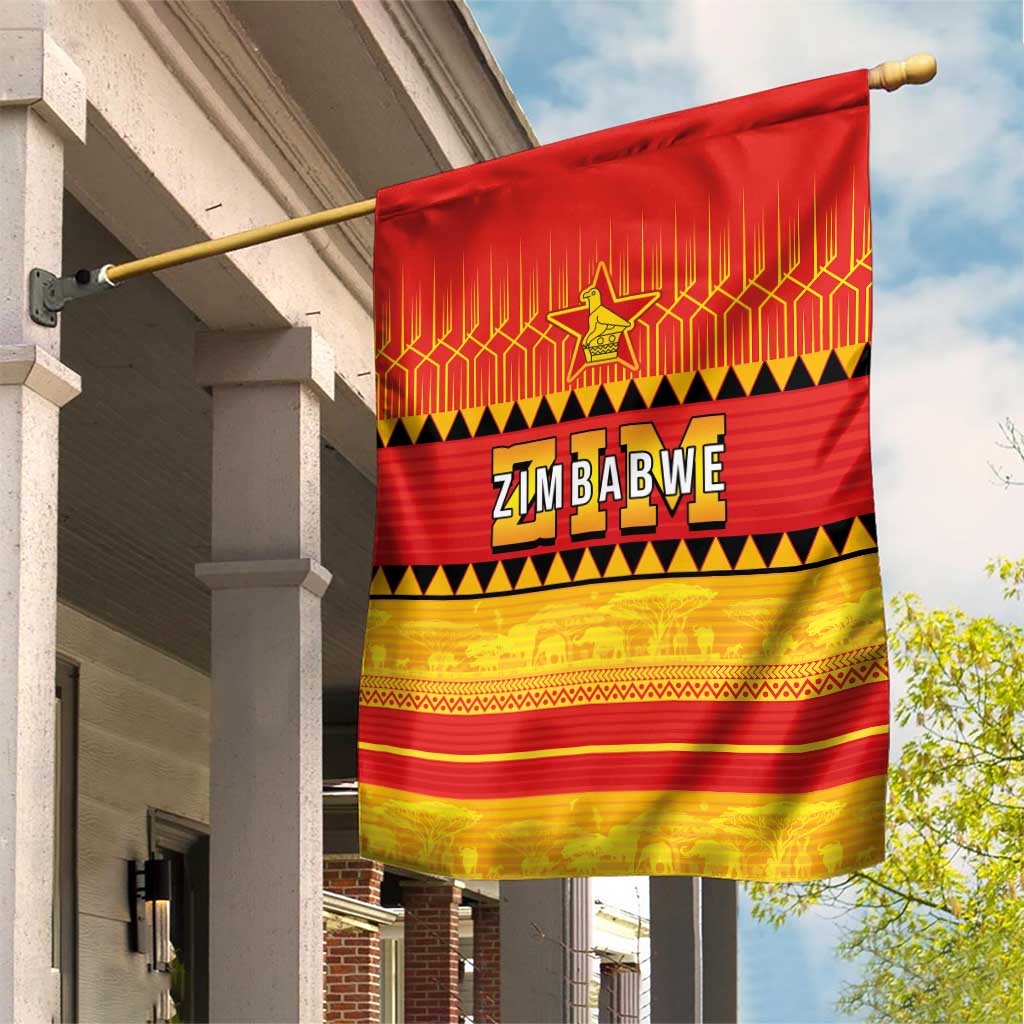 Zimbabwe Cricket Garden Flag African Heritage Stripes Style - Wonder Print Shop