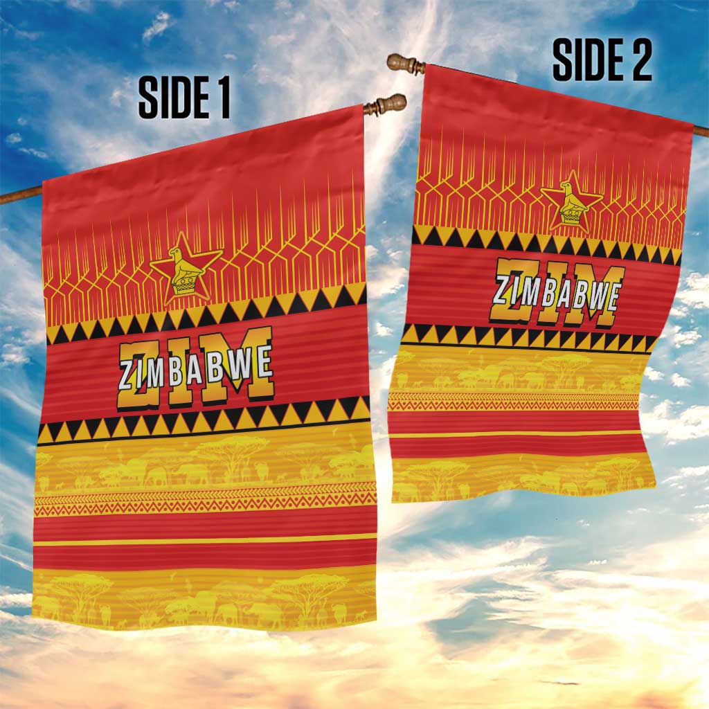 Zimbabwe Cricket Garden Flag African Heritage Stripes Style - Wonder Print Shop