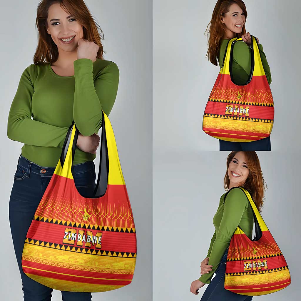 Zimbabwe Cricket Grocery Bag African Heritage Stripes Style - Wonder Print Shop