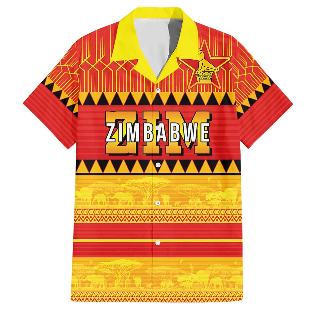 Custom Zimbabwe Cricket Hawaiian Shirt African Heritage Stripes Style - Wonder Print Shop