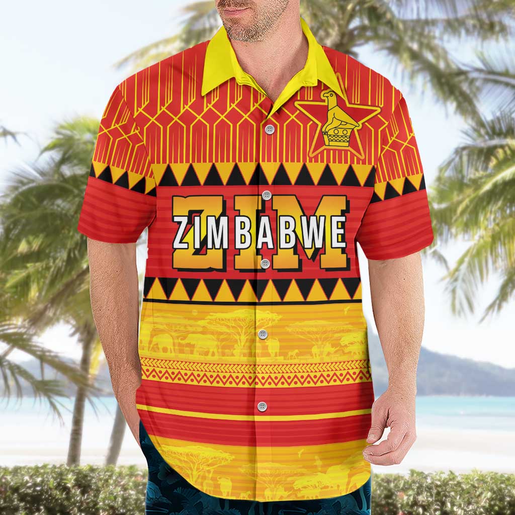 Custom Zimbabwe Cricket Hawaiian Shirt African Heritage Stripes Style - Wonder Print Shop