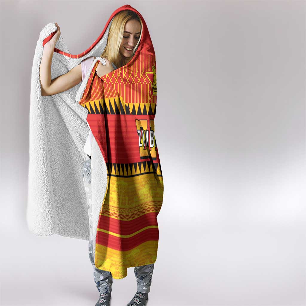 Zimbabwe Cricket Hooded Blanket African Heritage Stripes Style - Wonder Print Shop