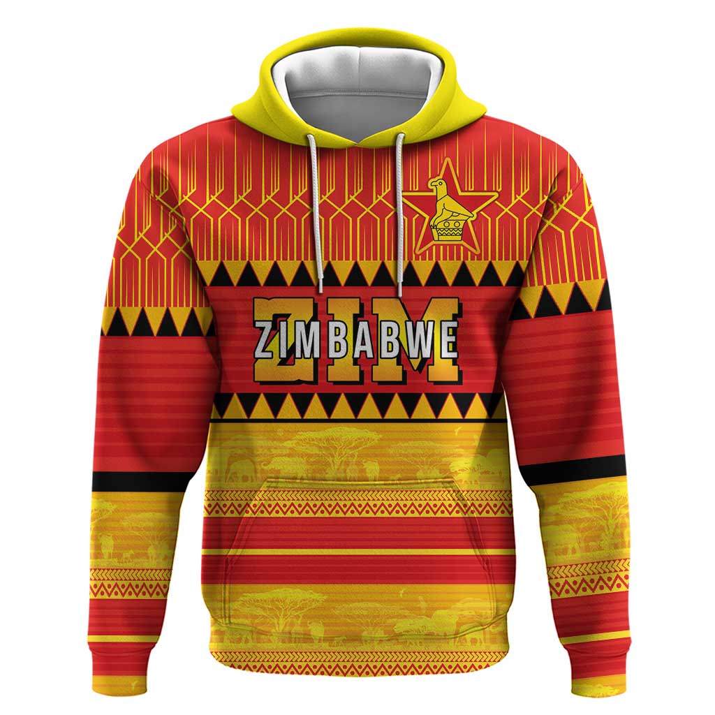 Custom Zimbabwe Cricket Hoodie African Heritage Stripes Style - Wonder Print Shop