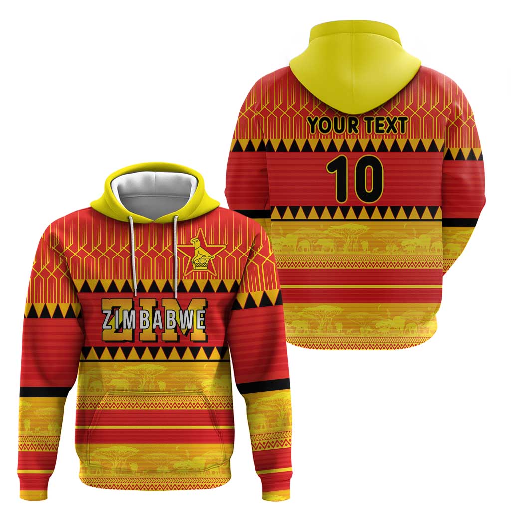 Custom Zimbabwe Cricket Hoodie African Heritage Stripes Style - Wonder Print Shop