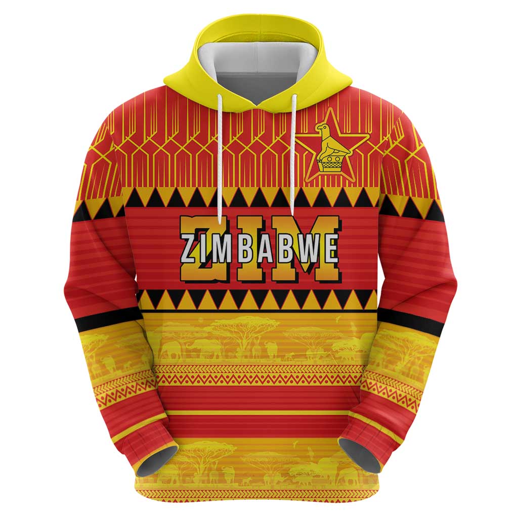 Custom Zimbabwe Cricket Hoodie African Heritage Stripes Style - Wonder Print Shop