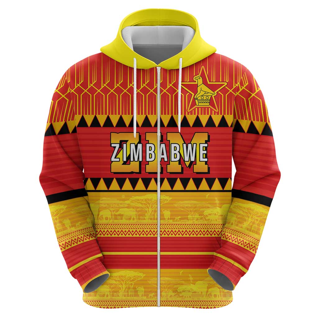 Custom Zimbabwe Cricket Hoodie African Heritage Stripes Style - Wonder Print Shop