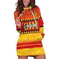 Custom Zimbabwe Cricket Hoodie Dress African Heritage Stripes Style - Wonder Print Shop