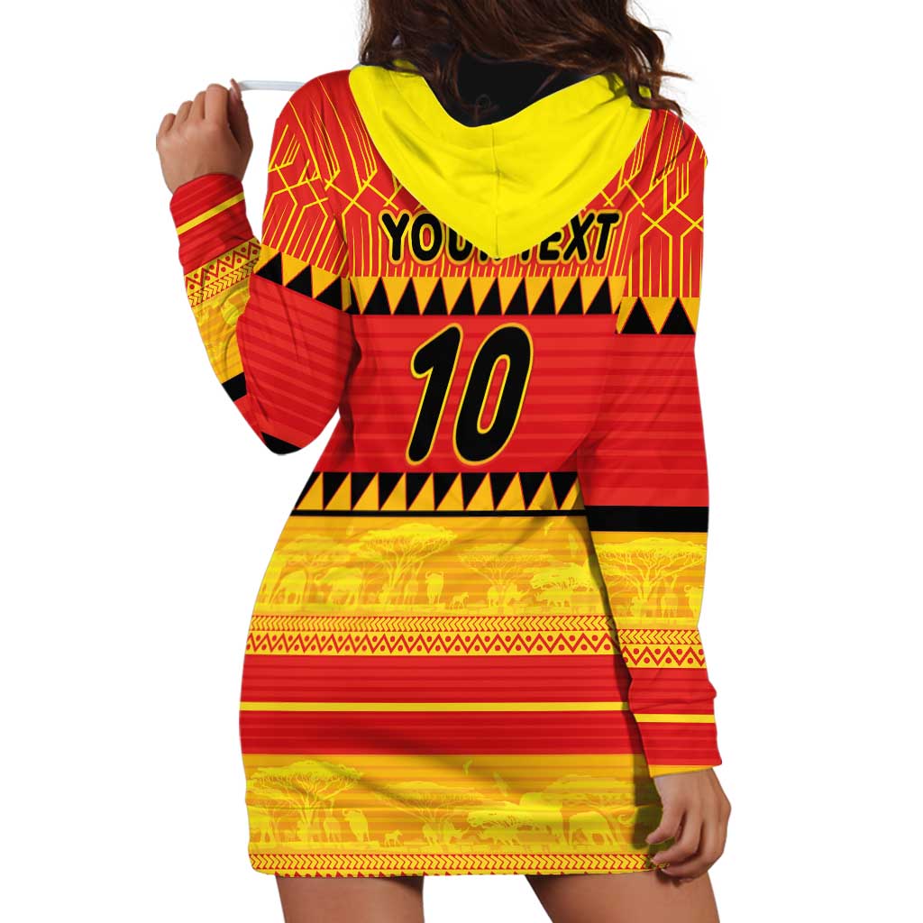 Custom Zimbabwe Cricket Hoodie Dress African Heritage Stripes Style - Wonder Print Shop