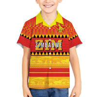 Custom Zimbabwe Cricket Kid Hawaiian Shirt African Heritage Stripes Style - Wonder Print Shop