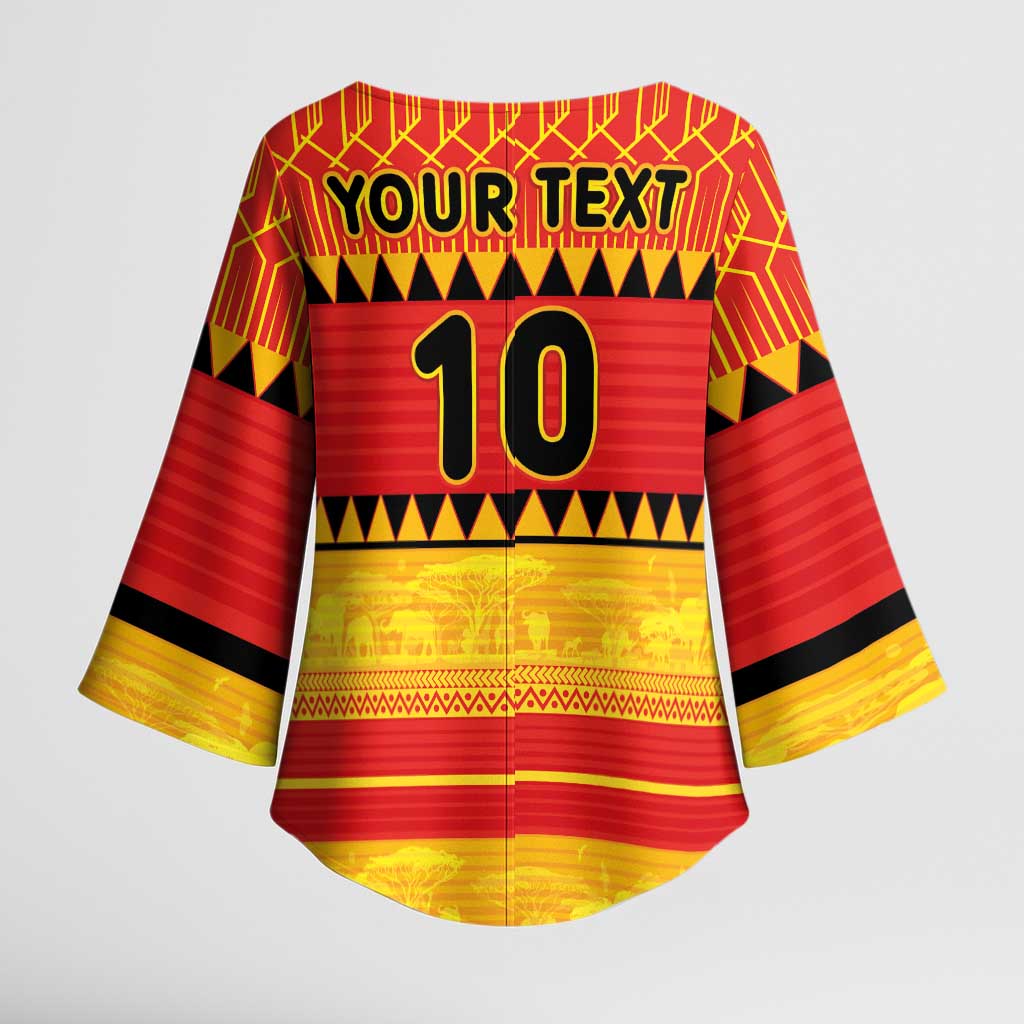 Custom Zimbabwe Cricket Kimono Sleeve Blouse African Heritage Stripes Style - Wonder Print Shop