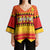 Custom Zimbabwe Cricket Kimono Sleeve Blouse African Heritage Stripes Style - Wonder Print Shop