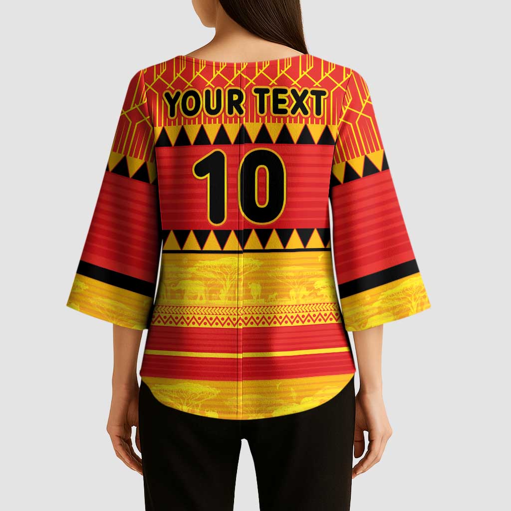 Custom Zimbabwe Cricket Kimono Sleeve Blouse African Heritage Stripes Style - Wonder Print Shop